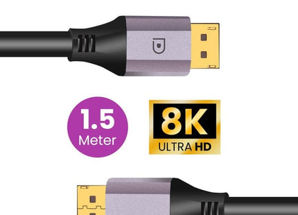 Displayport 1.4 Kabel Paars 1.5 meter – 8K 60Hz – 4K 144 HZ