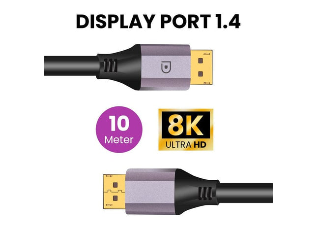 Displayport 1.4 Kabel Paars 10 Meter – 8K 60Hz – 4K 144 Hz