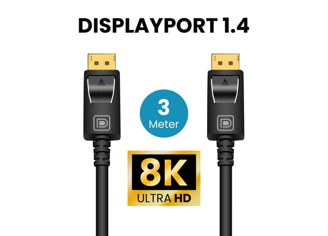 Displayport kabel 1.4 3 Meter – 8K 60Hz – 4K 144 Hz