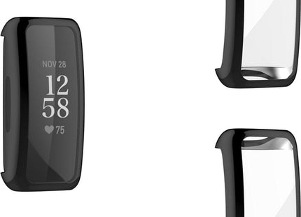 Full Cover Screen Protector Bumper Set Geschikt Voor Fitbit Inspire 3 - 2 Stuks - Zwart