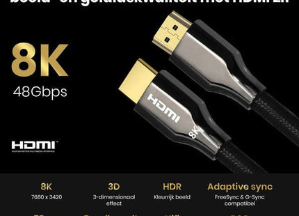 HDMI 2.1 Ultra High Speed Kabel 1 meter – Nylon