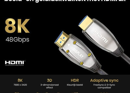 HDMI 2.1 Ultra High Speed Kabel 25 meter – Gold Plated – AOC