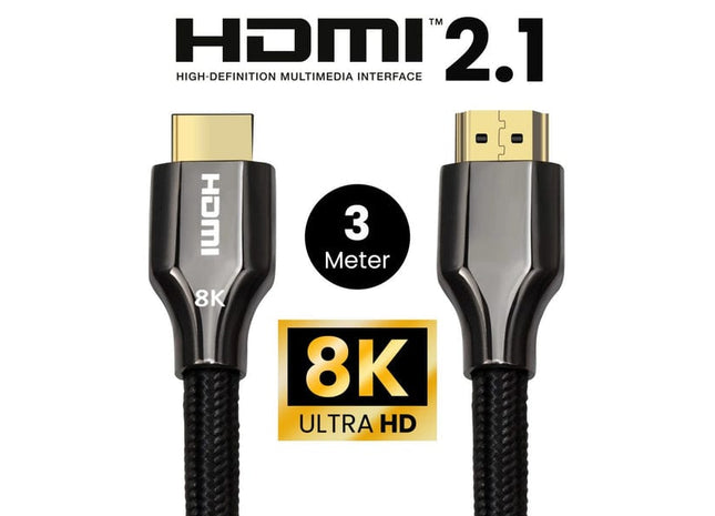 HDMI 2.1 Ultra High Speed Kabel 3 meter – Nylon