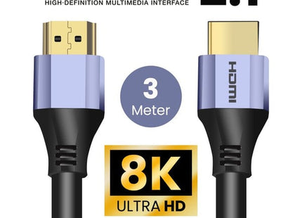 HDMI 2.1 Ultra High Speed Kabel 3 meter – Paars