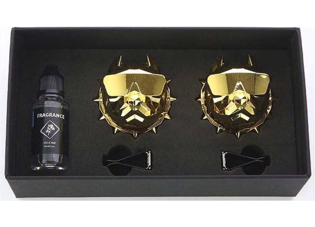 Luxe Autoparfum - Zoete Geur Auto - Luchtverfrisser - Dubbele Bulldog Goud