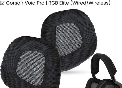 Oorkussens Geschikt Voor Corsair Void Pro / RGB Elite (Wired/Wireless) - Zwart