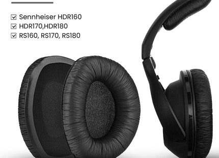 Oorkussens Met Hoofdband Set Geschikt Voor Sennheiser HDR160 HDR170 HDR180 RS160 RS170 RS180 - Zwart