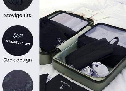 Packing Cubes Set 7-Delig - Zwart