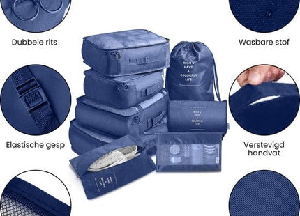 Packing Cubes Set 8-Delig - Donkerblauw