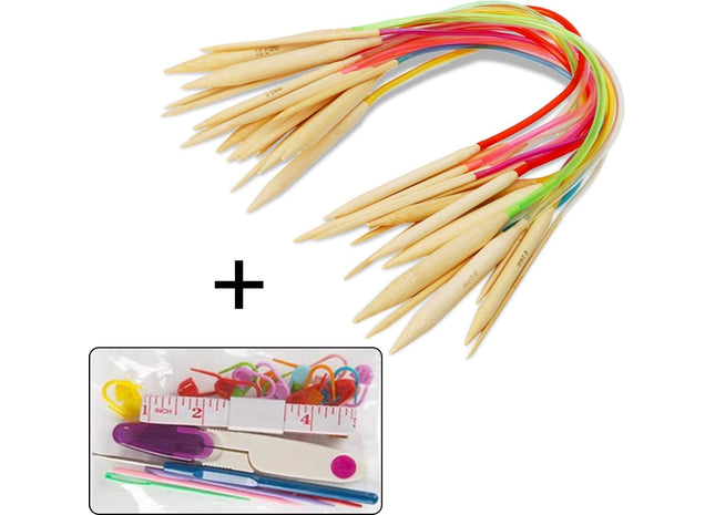 Rondbreinaalden Set - Geschikt Voor Rondbreien - 40 Centimeter - 18-Delig