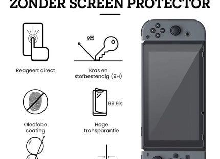 Screenprotector Set Geschikt Voor Nintendo Switch OLED Model (2021) - Tempered Glass