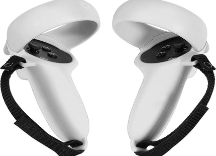 Siliconen Case met Strap Geschikt Voor Oculus Quest 2 Touch Controller - Wit