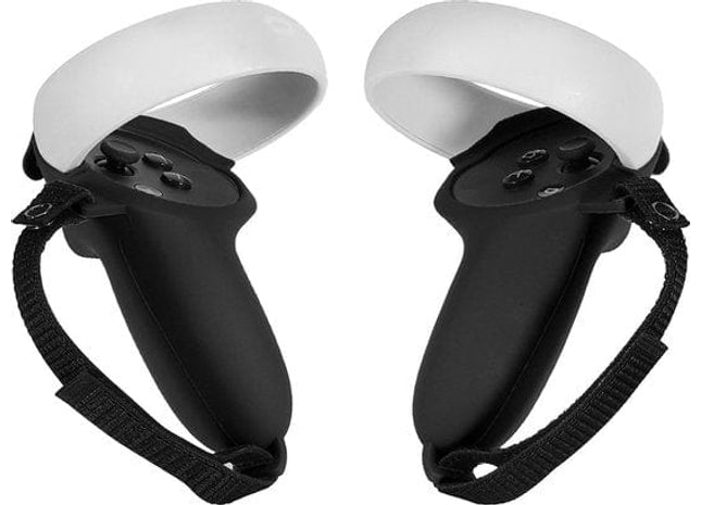Siliconen Case met Strap Geschikt Voor Oculus Quest 2 Touch Controller - Zwart