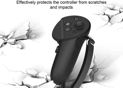 Siliconen Case met Strap Geschikt Voor Oculus Quest Pro Touch Controller - Zwart