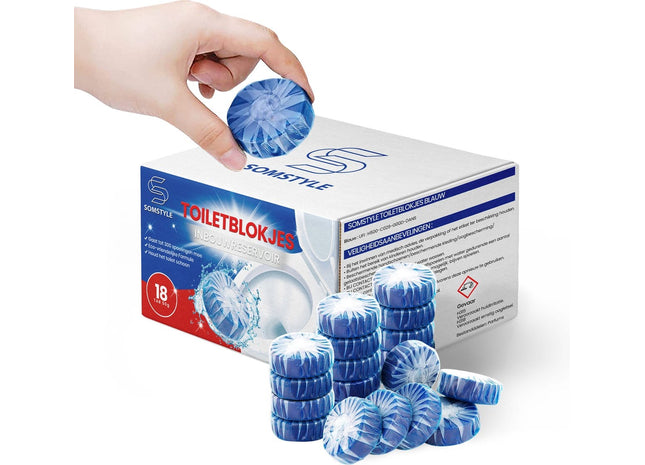 Toiletblokjes Inbouwreservoir Voordeelverpakking – 18 Stuks WC Blokjes – Blauw