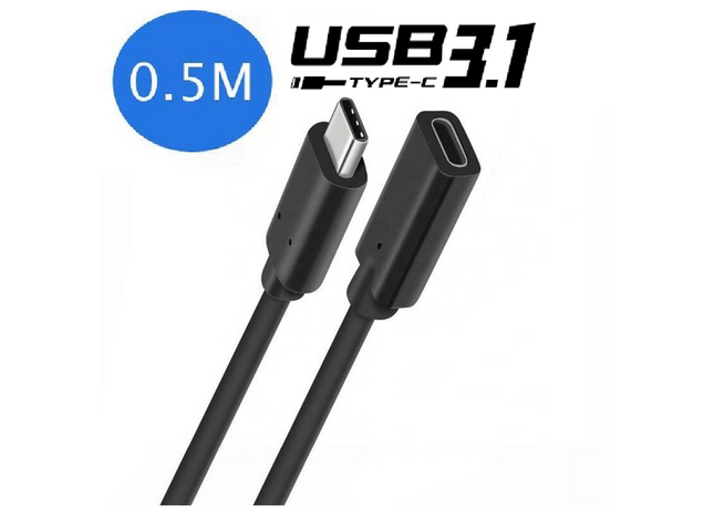 USB 3.1 Verlengkabel 0.5 Meter - 4K Ondersteuning