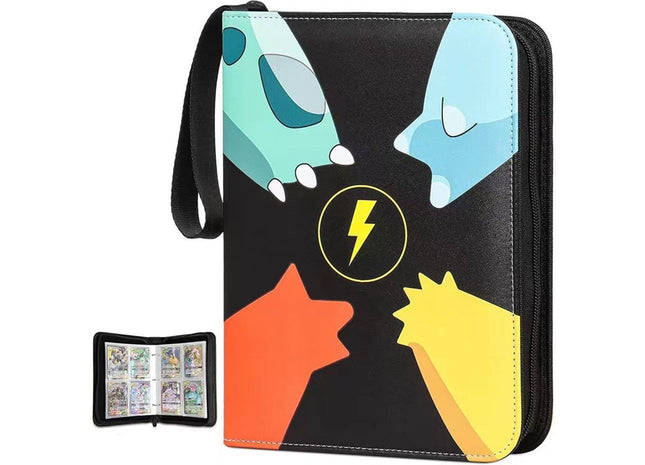 Verzamelmap Geschikt Voor Pokémon - Map Voor 400 Kaarten - Zwart Met Pokémonprint