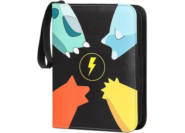 Verzamelmap Geschikt Voor Pokémon - Map Voor 900 Kaarten - Zwart Met Pokémonprint